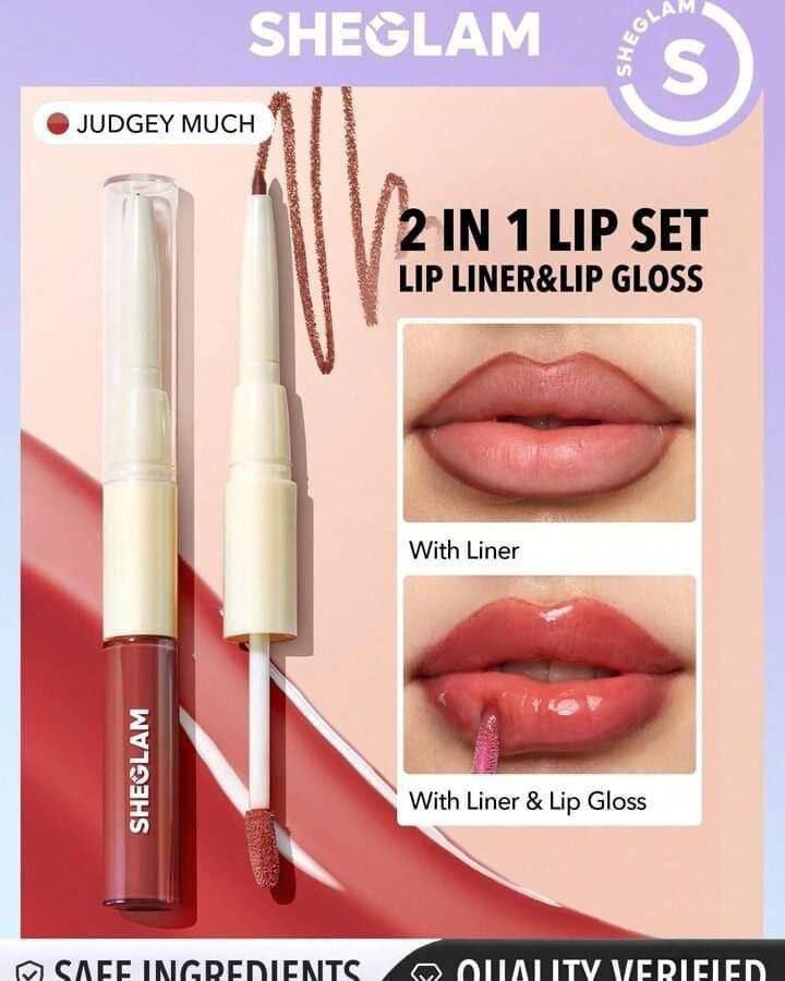 قلم دبل ( ليب جلوس + ليب لاينر )  SHEGLAM