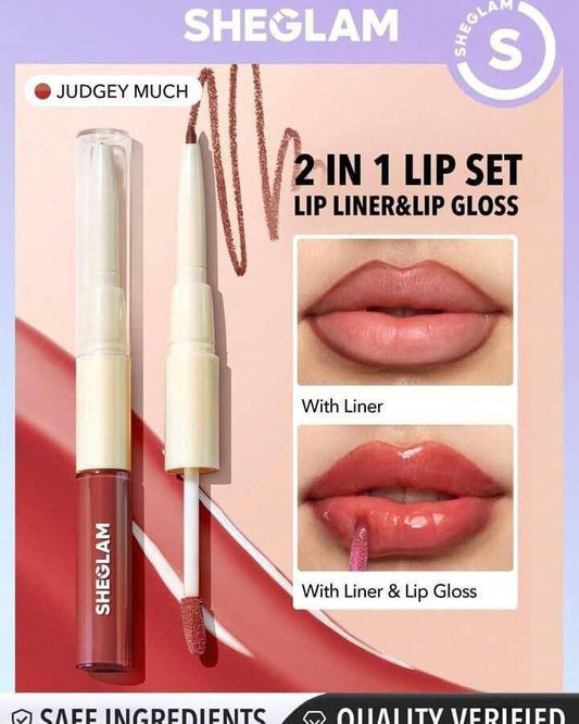 قلم دبل ( ليب جلوس + ليب لاينر )  SHEGLAM