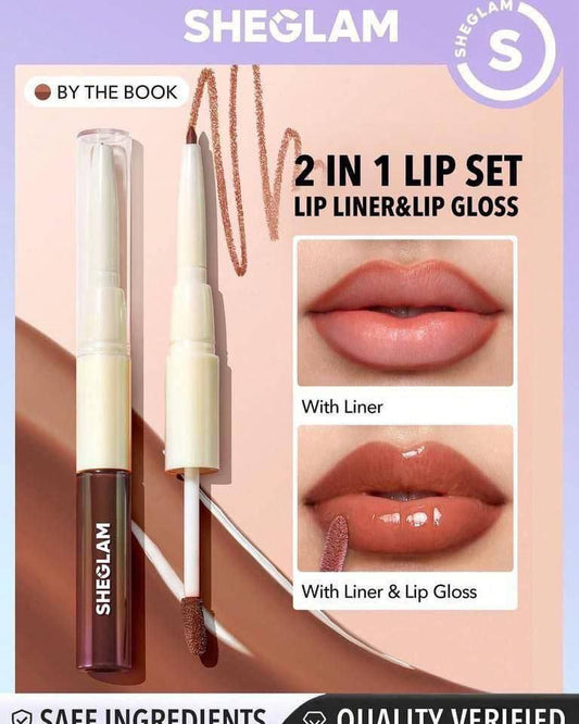 قلم دبل ( ليب جلوس + ليب لاينر )  SHEGLAM