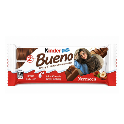 kinder Bueno | ضع صورتها عليها