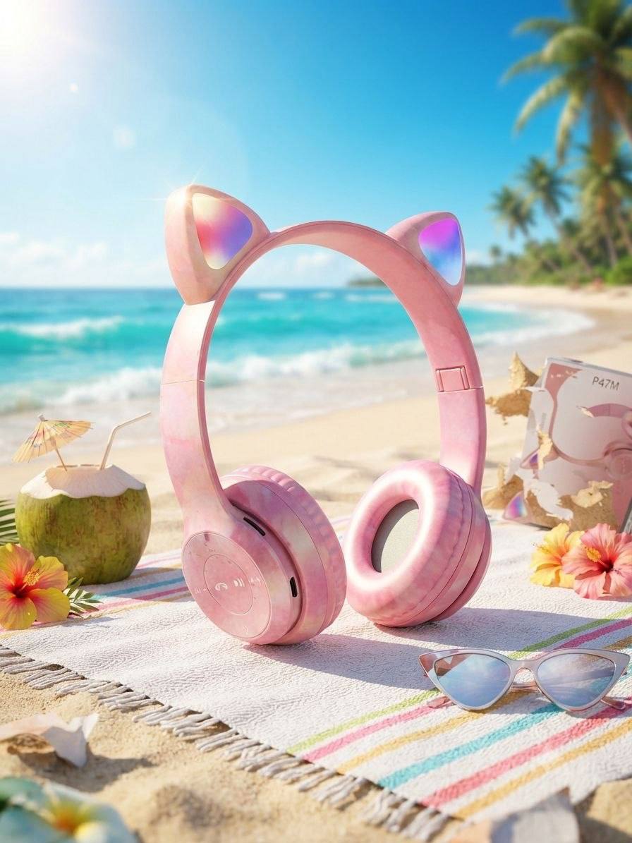 🎶 صيفك أحلى مع سماعات Cat Ear P47M!&nbsp;