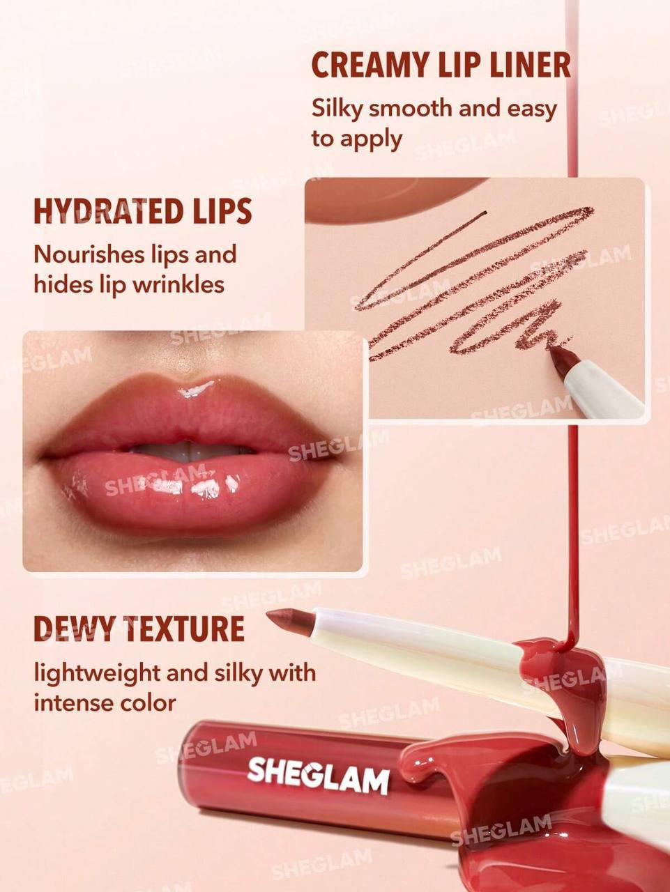 قلم دابل ( ليب جلوس + ليب لاينر ) SHEGLAM