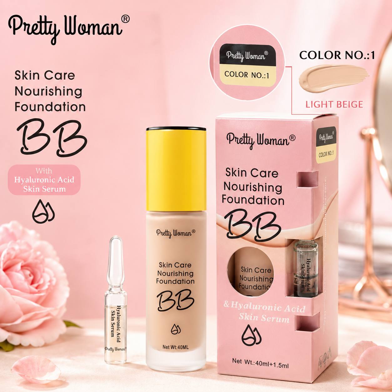 فاونديشن BB كريم مع هيالورونيك اسيد Pretty Woman