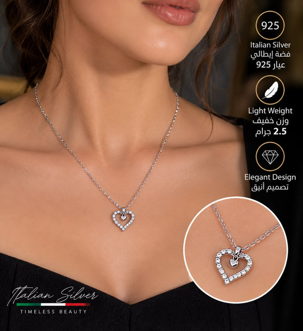 سلسلة فضة "قلب" ايطالي عيار 925