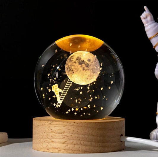بلورة Fly to the moon ثلاثية الأبعاد وسط