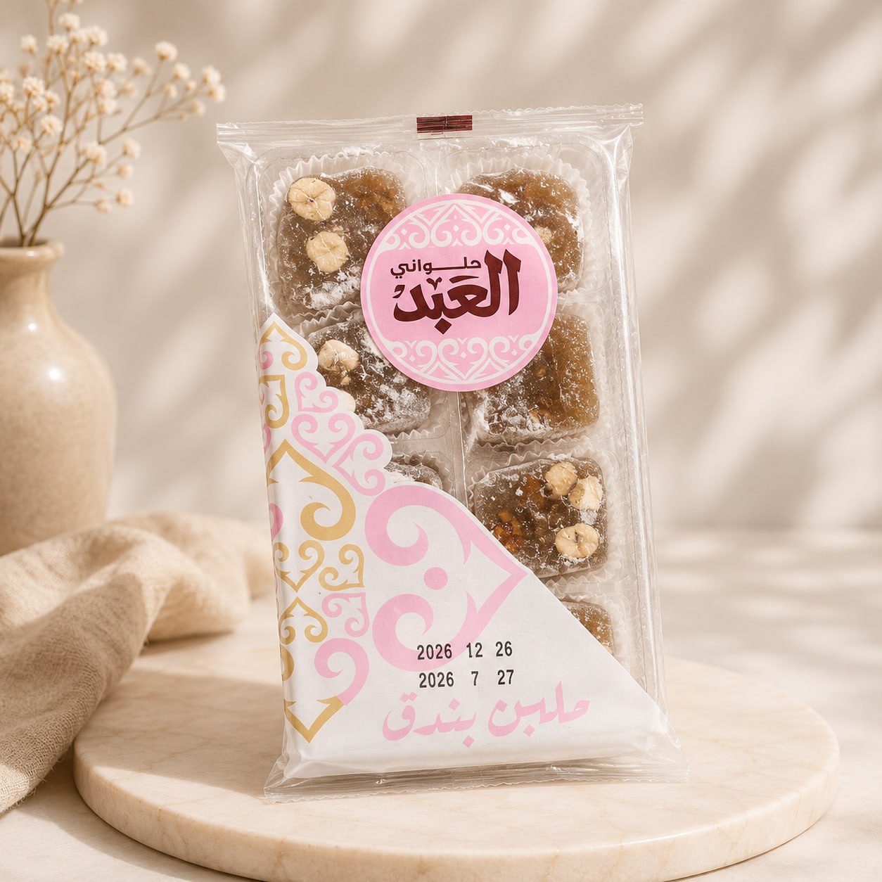 طبق ملبن بالمكسرات