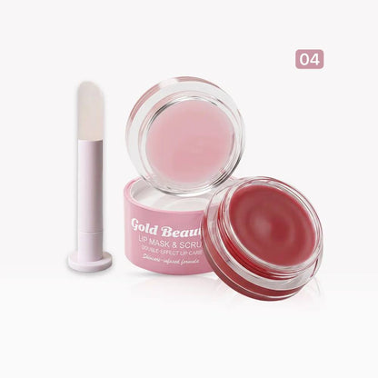 ماسك ومقشر شفاه دابل Gold Beauty