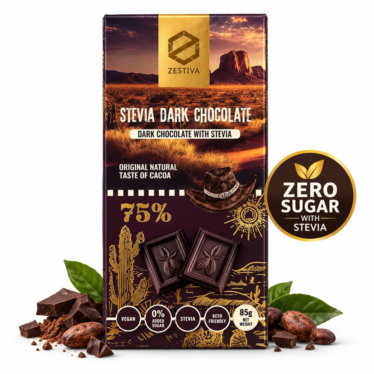 Zero sugar Dark chocolate بدون سكر