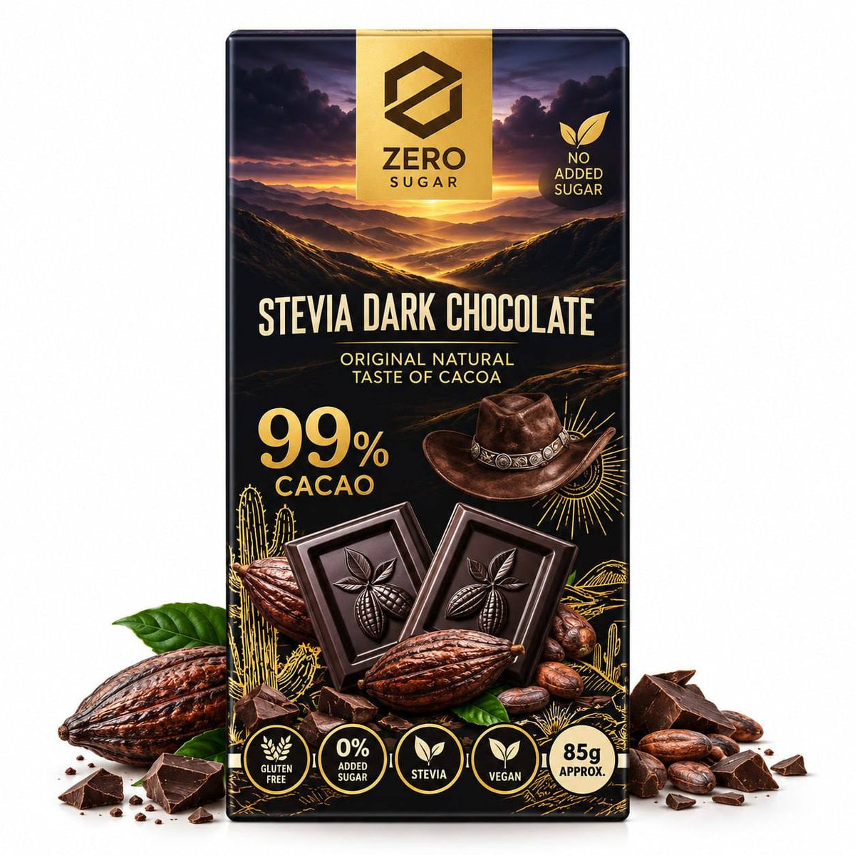 Zero sugar Dark chocolate بدون سكر