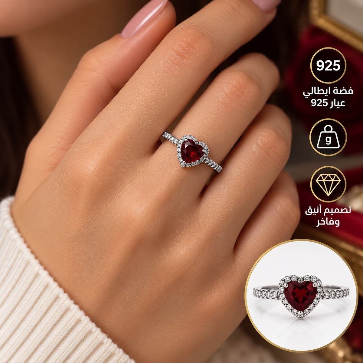 خاتم فضة Pandora ايطالي  عيار 925