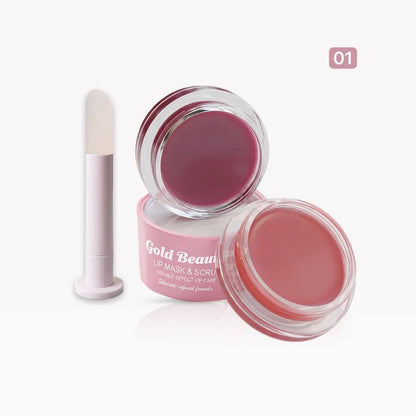 ماسك ومقشر شفاه دابل Gold Beauty