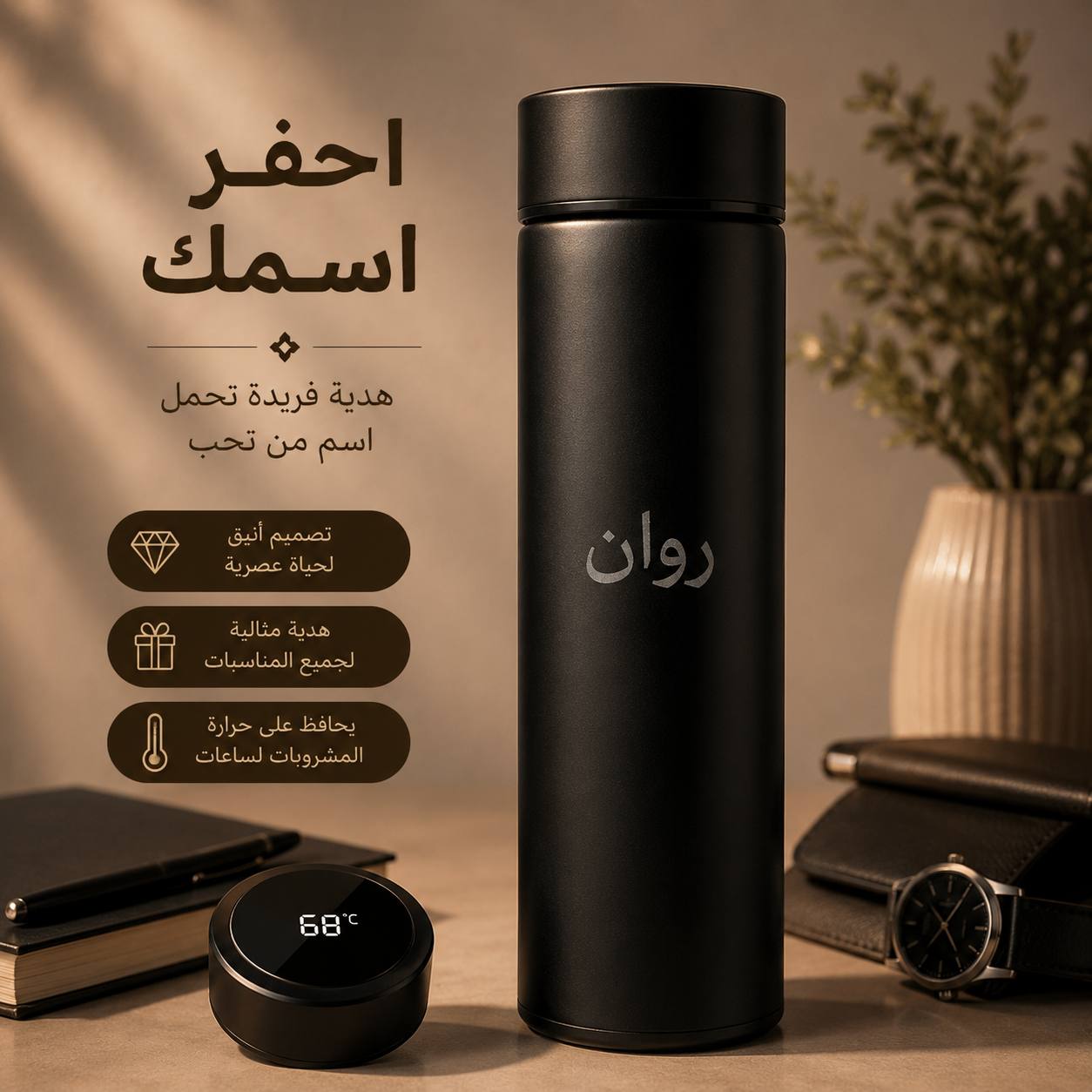 مج حراري ديجيتال محفور عليه الاسم